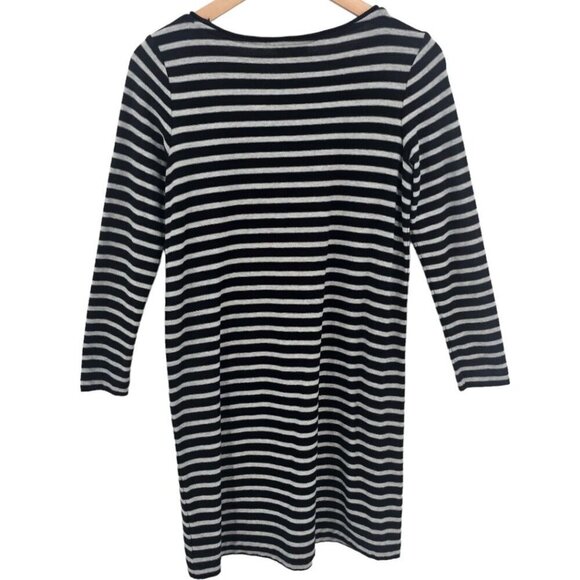 J. Jill Womens XSP Black Grey Knit Striped Shift Dress with Pocket Detail - Picture 4 of 11